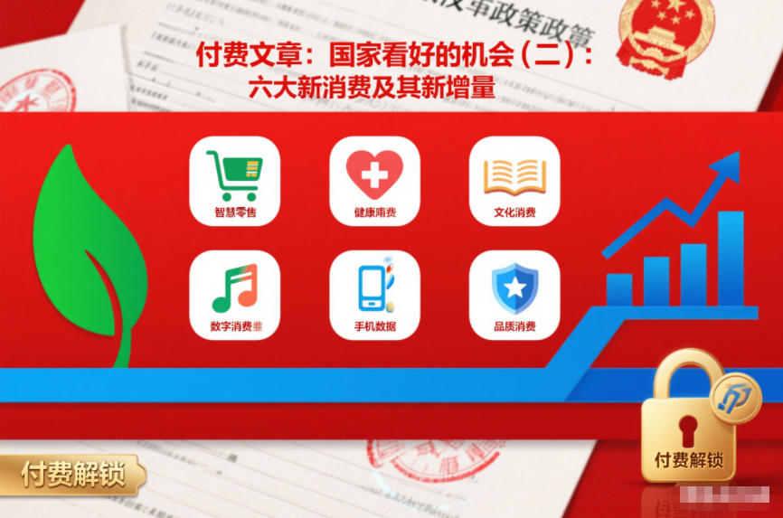 付费文章：国家看好的机会(二)：六大新消费及其新增量-知芽创业社