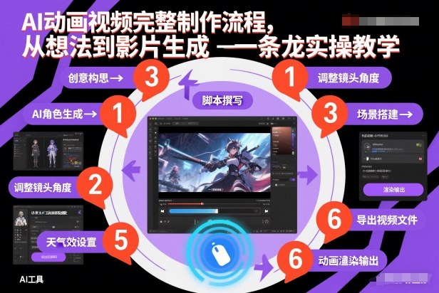 AI动画视频完整制作流程，从想法到影片生成一条龙实操教学-知芽创业社