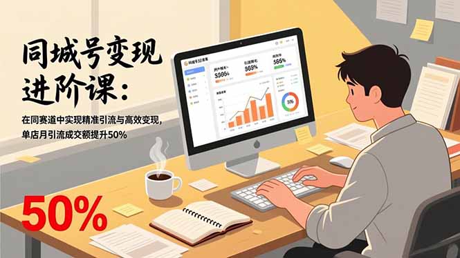 同城号变现进阶课：在同城赛道中实现精准引流与高效变现，单店月引流成交额提升50%-知芽创业社