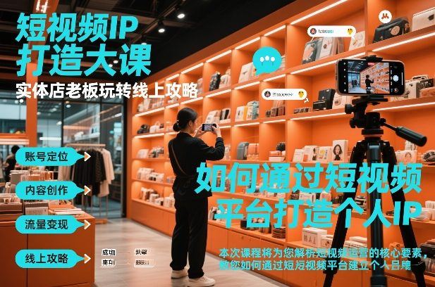 短视频ip打造大课，实体店老板玩转线上攻略-知芽创业社