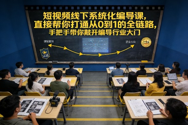 短视频线下系统化编导课，直接帮你打通从0到1的全链路，手把手带你敲开编导行业大门-知芽创业社