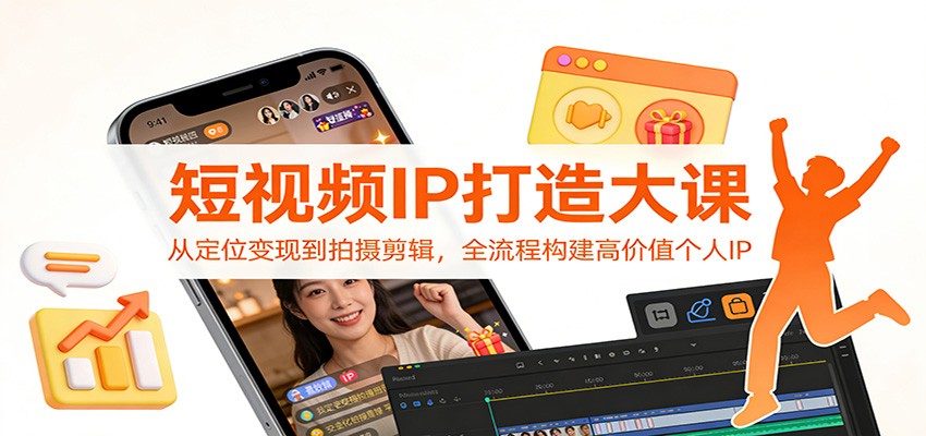 短视频IP打造大课：从定位变现到拍摄剪辑，全流程构建高价值个人IP-知芽创业社