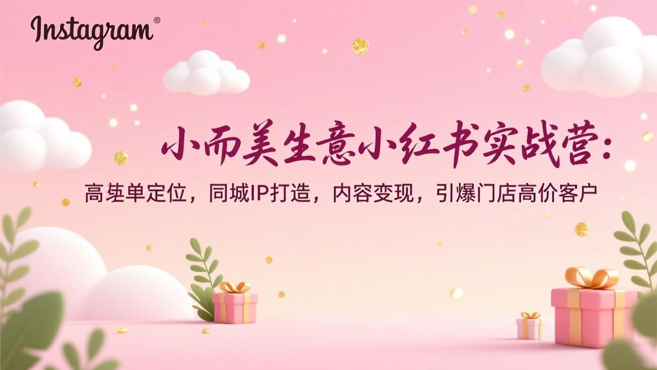 小而美生意小红书实战营：高客单定位，同城IP打造，内容变现，引爆门店高价客户-知芽创业社