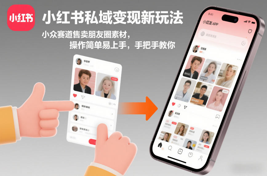 小红书私域变现新玩法，小众赛道售卖朋友圈素材，操作简单易上手，手把手教你-知芽创业社