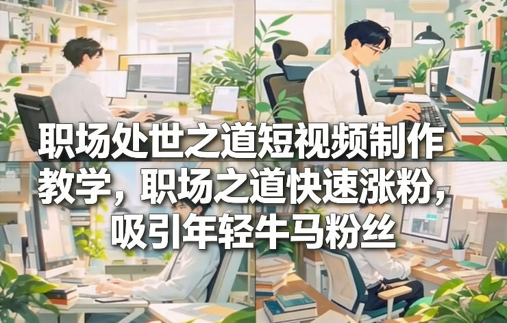 职场处世之道短视频制作教学，职场之道快速涨粉，吸引年轻牛马粉丝-知芽创业社