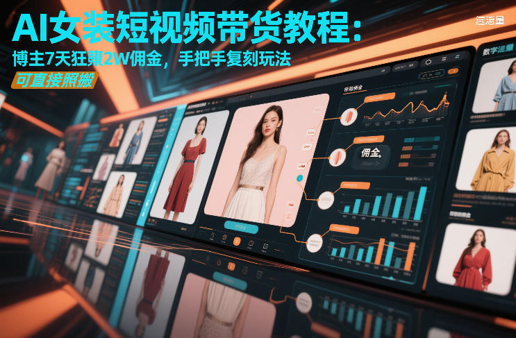 AI女装短视频带货教程：博主7天狂賺2W佣金，手把手复刻玩法，可直接照搬-知芽创业社