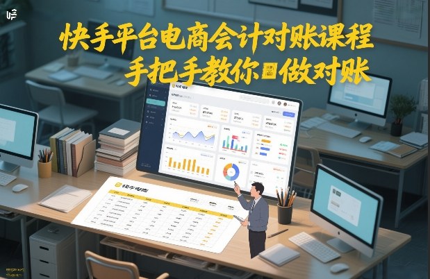 快手平台电商会计对账课程，手把手教你做对账-知芽创业社