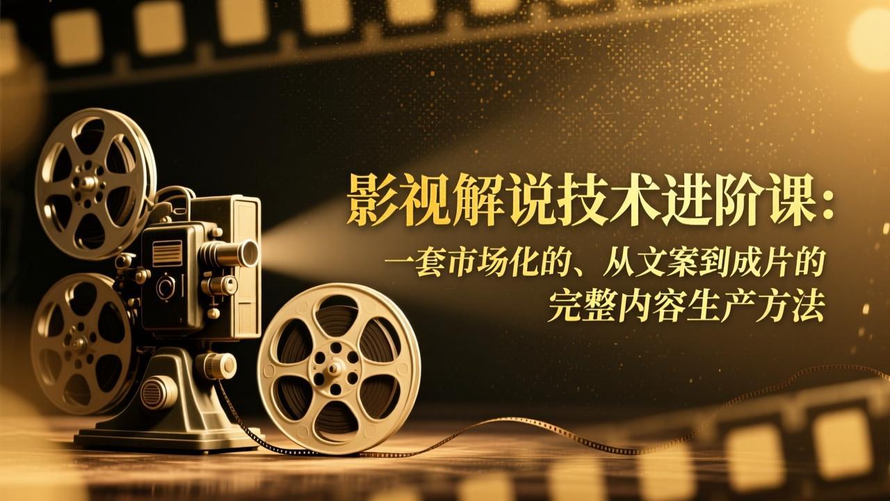 影视解说技术进阶课：一套市场化的、从文案到成片的完整内容生产方法-知芽创业社