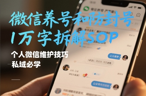 微信养号和防封号1万字拆解SOP，个人微信维护技巧，私域必学【文档】-知芽创业社