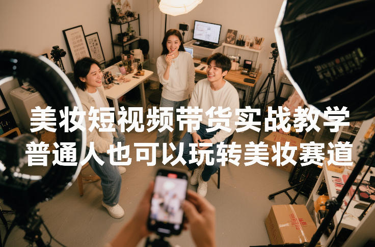 美妆短视频带货实战教学，普通人也可以玩转美妆赛道-知芽创业社