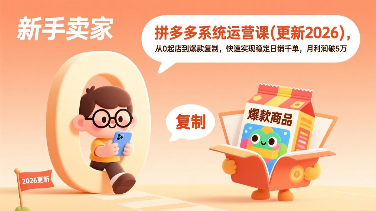 拼多多系统运营课(更新2026-知芽创业社