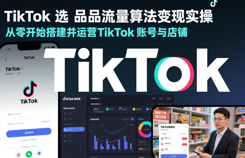TikTok选品流量算法变现实操，从零开始搭建并运营TikTok账号与店铺-知芽创业社