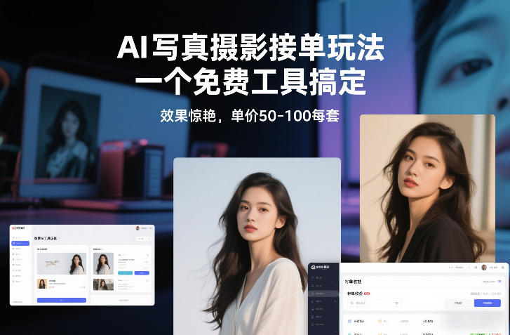 AI写真摄影接单玩法，一个免费工具搞定，效果惊艳，单价50-100每套-知芽创业社