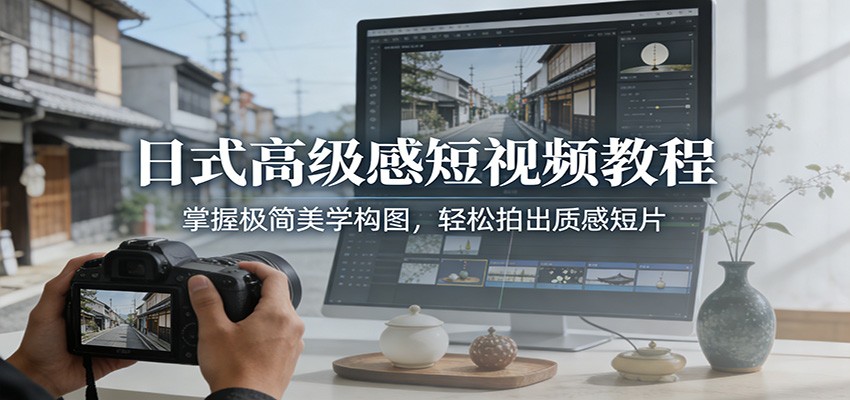 日式高级感短视频教程：掌握极简美学构图，轻松拍出质感短片-知芽创业社