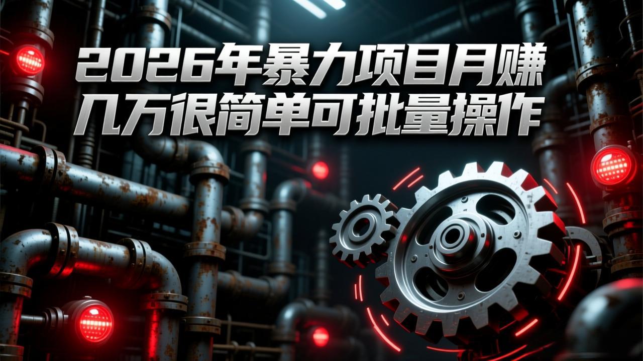 2026年暴力项目月赚几万很简单可批量操作，成本低，利润大-知芽创业社