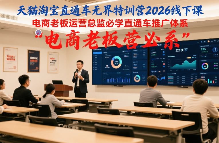 天猫淘宝直通车无界特训营2026线下课，电商老板运营总监必学直通车推广体系-知芽创业社