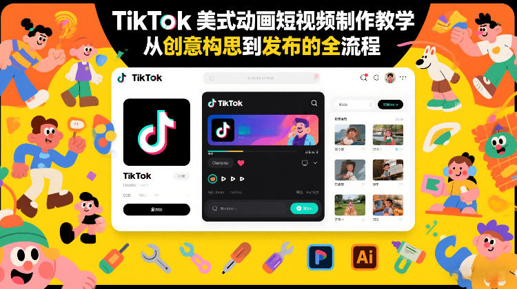 TikTok美式动画短视频制作教学，从创意构思到发布的全流程-知芽创业社