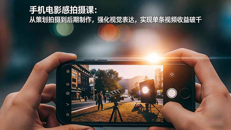 手机电影感拍摄课：从策划拍摄到后期制作，强化视觉表达，实现单条视频收益破千-知芽创业社