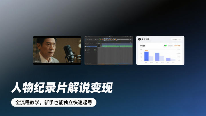 人物纪录片解说变现，全流程教学，新手也能独立快速起号-知芽创业社