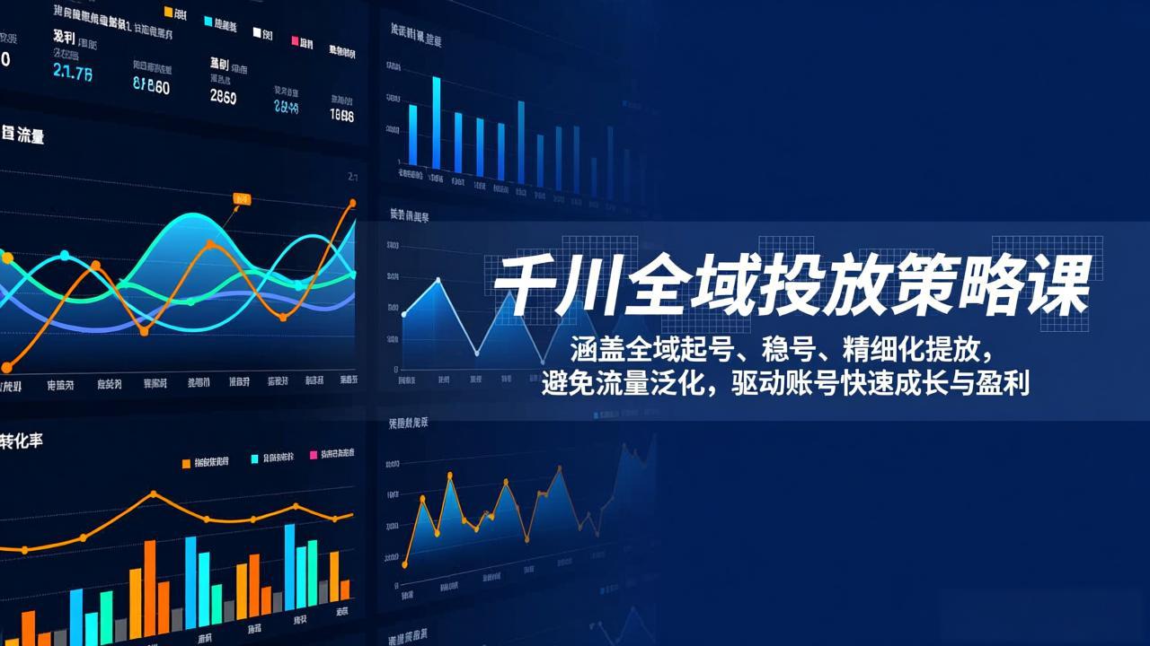 千川全域投放策略课：涵盖全域起号、稳号、精细化投放，避免流量泛化，驱动账号快速成长与盈利-知芽创业社