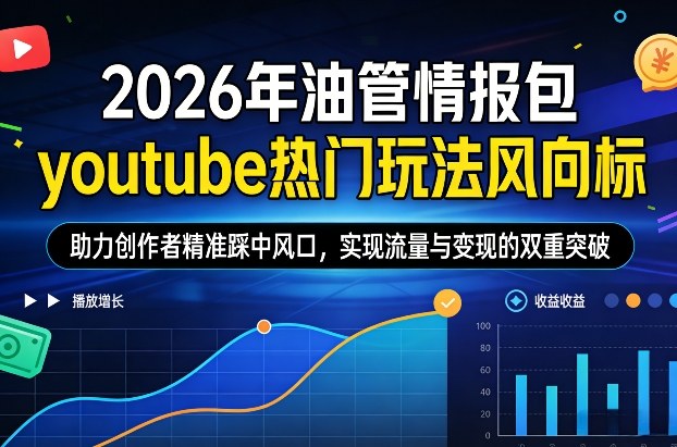 2026年油管情报包，youtube热门玩法风向标，助力创作者精准踩中风口，实现流量与变现的双重突破-知芽创业社