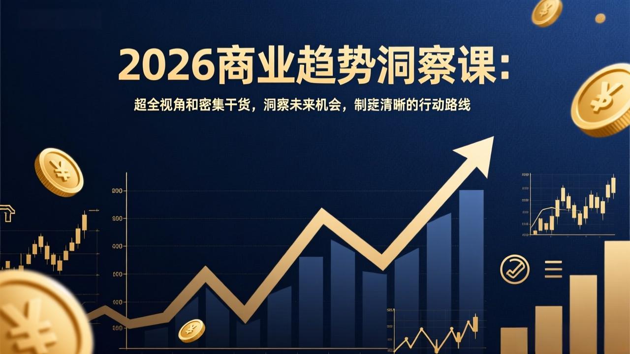 2026商业趋势洞察课：超全视角和密集干货，洞察未来机会，制定清晰的行动路线-知芽创业社