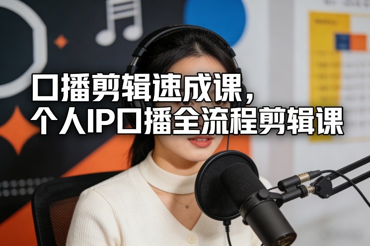 口播剪辑速成课，个人IP口播全流程剪辑课-知芽创业社