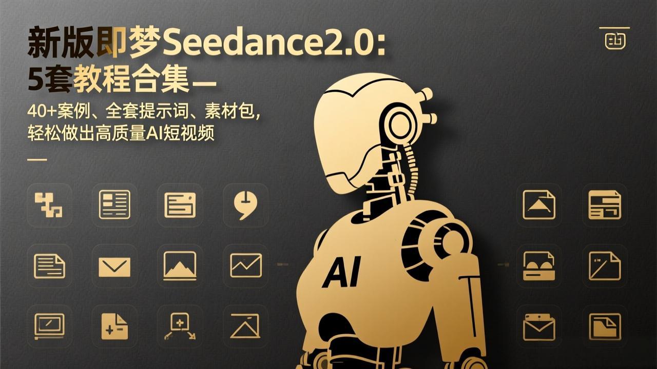 新版即梦Seedance2.0：5套教程合集，40+案例、全套提示词、素材包，轻松做出高质量AI短视频-知芽创业社