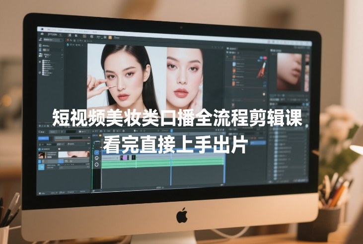 短视频美妆类口播全流程剪辑课，看完直接上手出片-知芽创业社