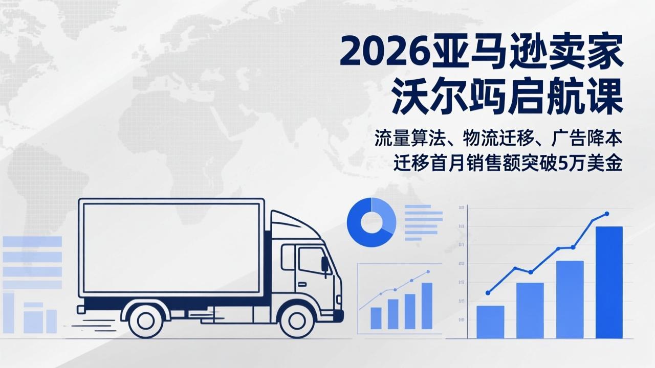 2026亚马逊卖家沃尔玛启航课，流量算法、物流迁移、广告降本，迁移首月销售额突破5万美金-知芽创业社