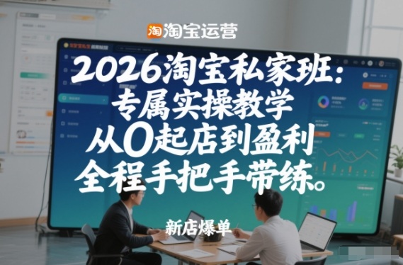 2026淘宝私家班：专属实操教学，从0起店到盈利，全程手把手带练(更新26年2月)-知芽创业社