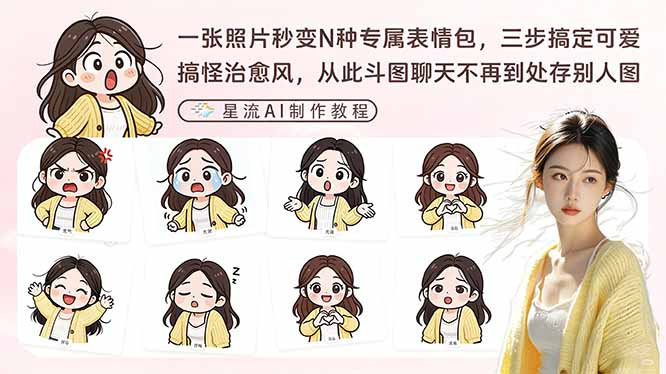 一张照片秒变N种专属表情包，三步搞定可爱搞怪治愈风，从此斗图聊天不再到处存别人图-小艾项目网