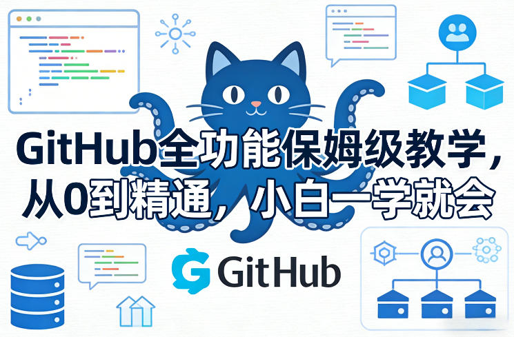 GitHub全功能保姆级教学，从0到精通，小白一学就会-知芽创业社