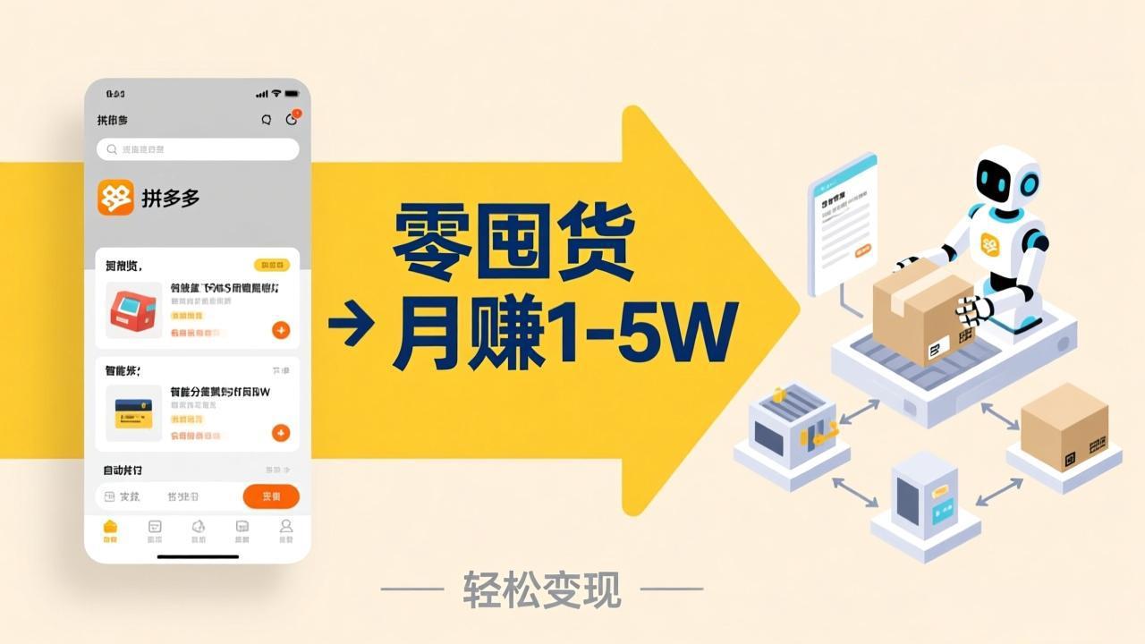 不用囤货不用跑单！拼多多虚拟玩法，机器人管理发货和客服，帮你月赚 1-5W-小艾项目网