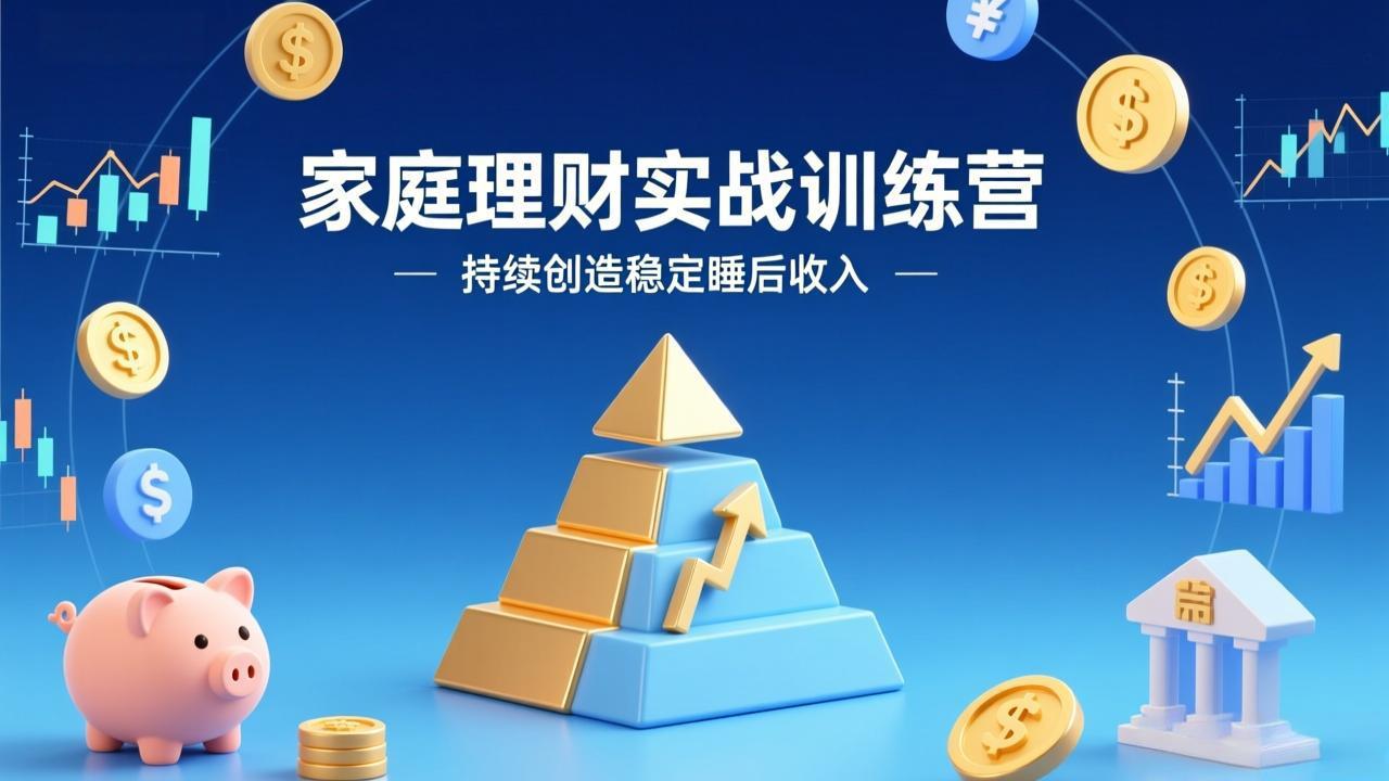 家庭理财实战训练营：从0到1建体系，三阶进阶层层递进，助你持续创造稳定睡后收入-知芽创业社