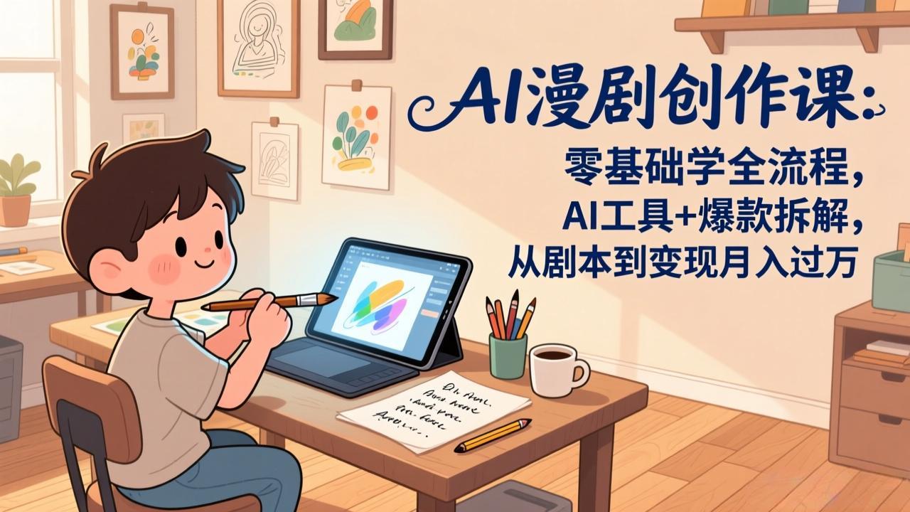 AI漫剧创作课：零基础学全流程，AI工具+爆款拆解，从剧本到变现月入过万-知芽创业社