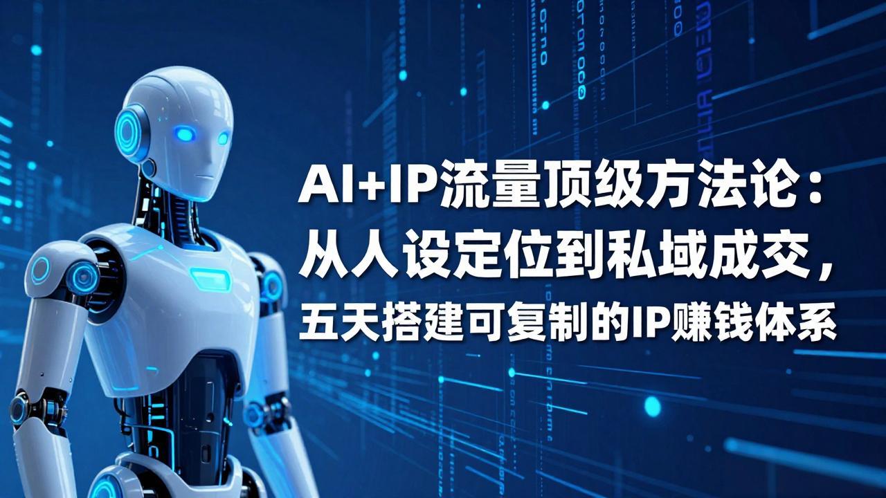 AI+IP顶级方法论：从人设定位到私域成交，五天搭建可复制的IP赚钱体系-知芽创业社