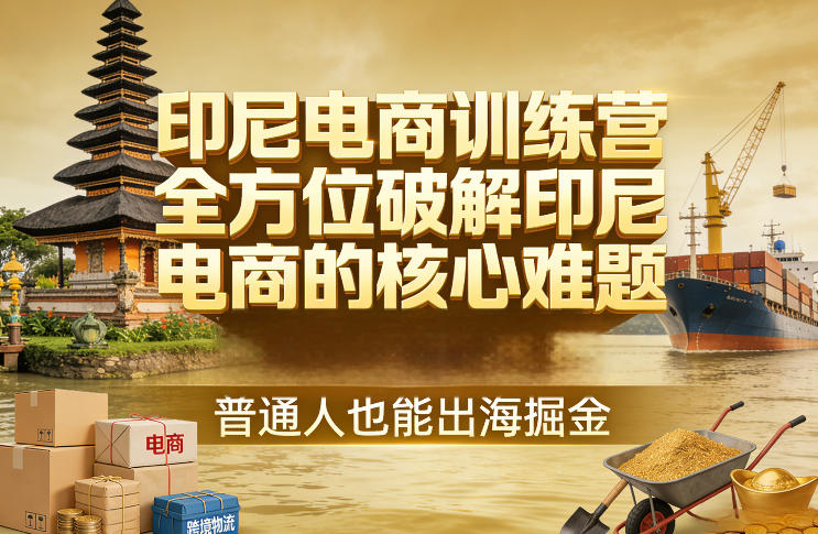 印尼电商训练营，全方位破解印尼电商的核心难题，普通人也能出海掘金-知芽创业社
