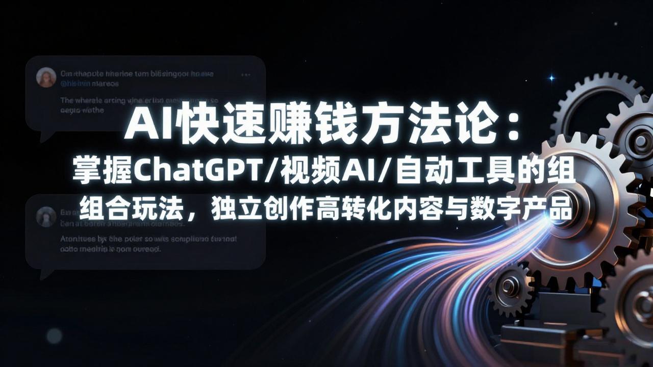 AI快速赚钱方法论：掌握ChatGPT/视频AI/自动化工具的组合玩法，独立创作高转化内容与数字产品-知芽创业社