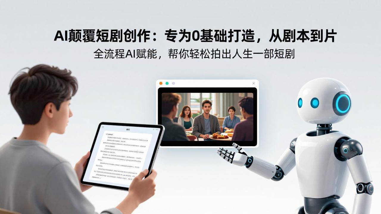 AI颠覆短剧创作：专为0基础打造，从剧本到成片全流程AI赋能，帮你轻松拍出人生第一部短剧-知芽创业社