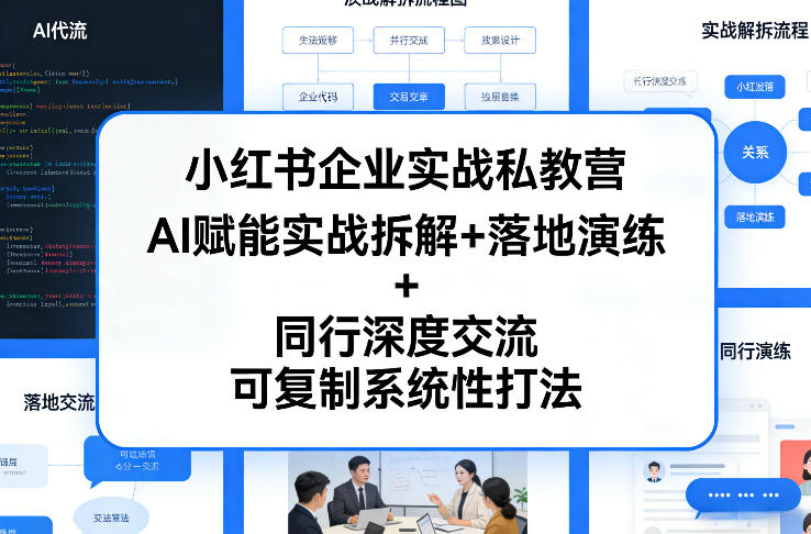 小红书企业实战私教营，AI赋能实战拆解+落地演练+同行深度交流，可复制系统性打法-知芽创业社