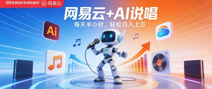 网易云+AI说唱，每天半小时，AI内容创作+流量变现，轻松月入1W-知芽创业社