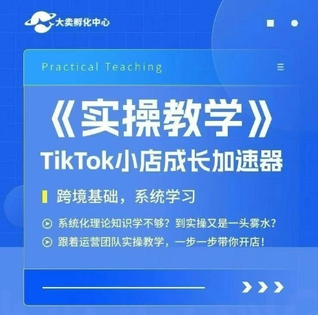 大卖家孵化中心TikTok实操课，TikTok小店成长加速器，跨境基础系统学习，一步一步带你开店-知芽创业社
