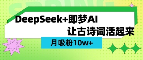 用DeepSeek做AI 古诗词视频，涨粉 10W+(保姆级教程)-知芽创业社