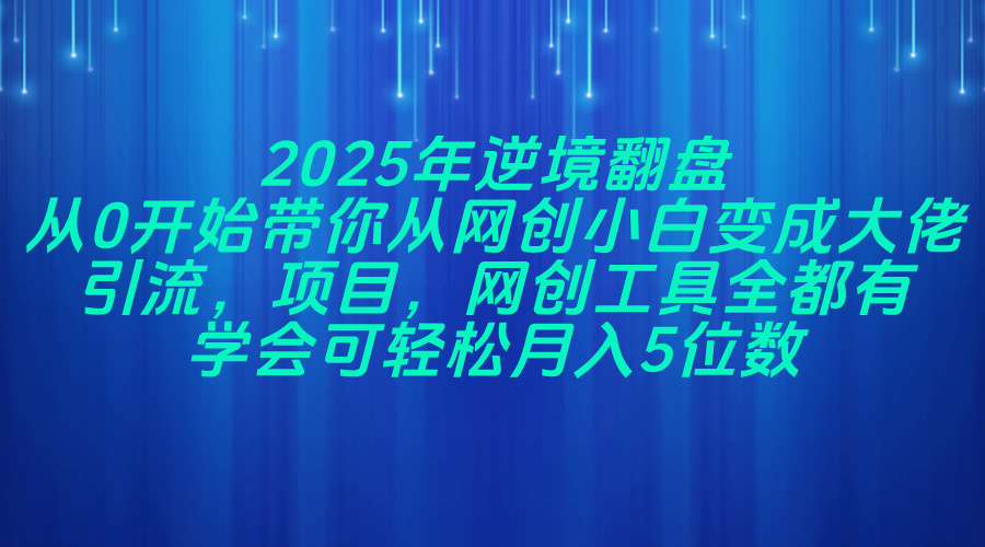 2025年逆境翻盘，从0开始带你从网创小白变成大佬，引流，项目，网创工…-小艾项目网
