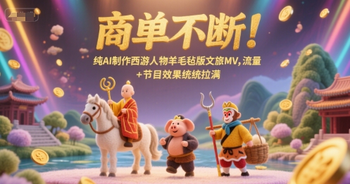 商单不断！纯AI制作西游人物羊毛毡版文旅MV，流量+节目效果统统拉满-知芽创业社
