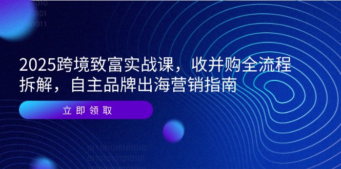 2025跨境致富实战课，收并购全流程拆解，自主品牌出海营销指南-小艾项目网