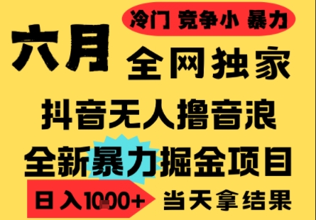 25年6月高爆抖音无人直播最新撸音浪掘金项目，小白可做，无脑日入1k+，门槛低可批量矩阵【揭秘】-知芽创业社