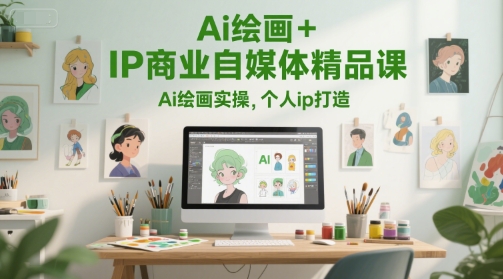 Ai绘画+IP商业自媒体精品课，Ai绘画实操，个人ip打造-知芽创业社
