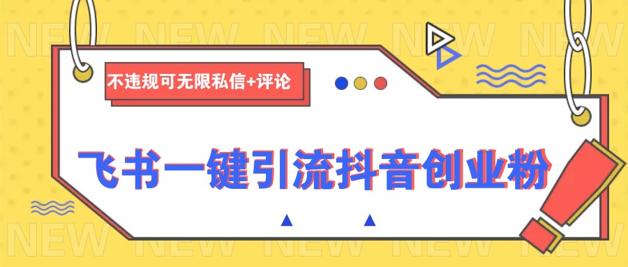 飞书一键引流抖音创业粉，不违规可 无限私信+评论-小艾项目网